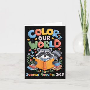 Color Our World Summer Reading Program 2025 Funny Karte