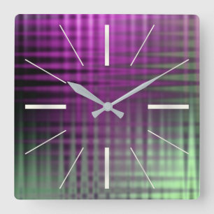 Color Pattern 1 Quadratische Wanduhr