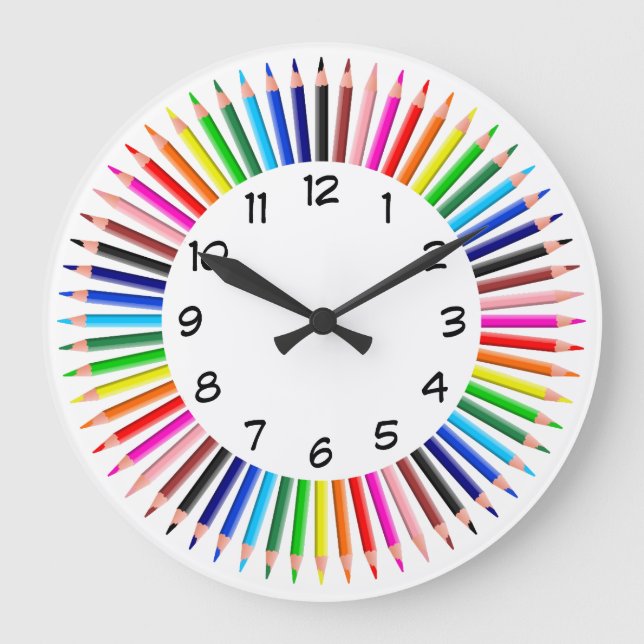 Color pencil clock große wanduhr (Vorderseite)