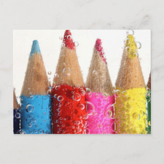 Color Pencil in Soda Water Postkarte