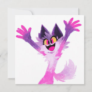 Color Pop Cat Kids Party Thema Einladung