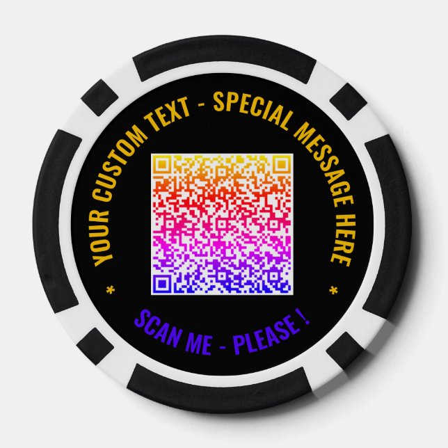 Color QR Code Benutzerdefinierter Text Poker Chips (Rückseite)