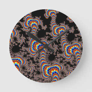 Color Run - Fractal Art Runde Wanduhr