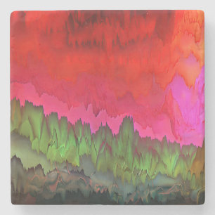 "Color Serenade" Farbenfrohe Abstrakte Kunst Steinuntersetzer
