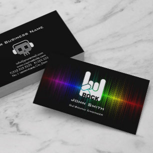 Color Soundwave Rock Skull DJ Music Business Card Visitenkarte