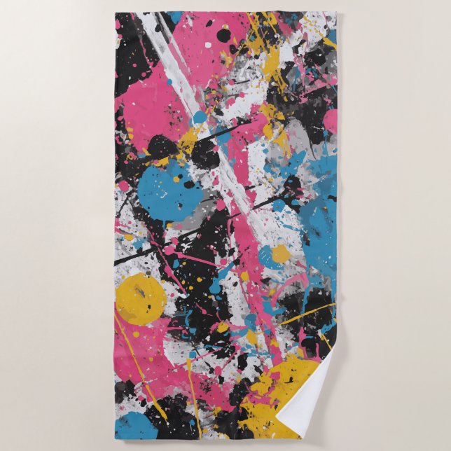Color Splash Abstract Expression Art Strandtuch (Vorderseite)