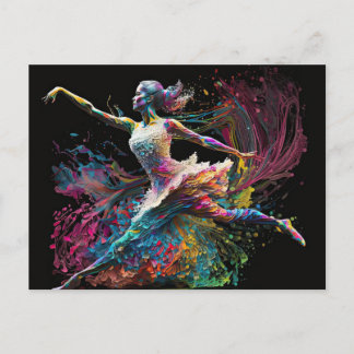 Color Splash Ballerina Postkarte