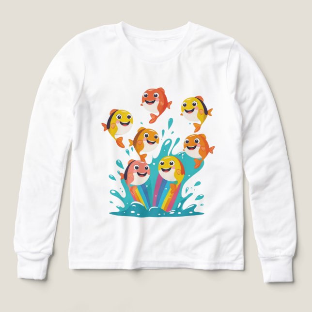 Color Splash Fish Kids Sweatshirt (Design Vorderseite)
