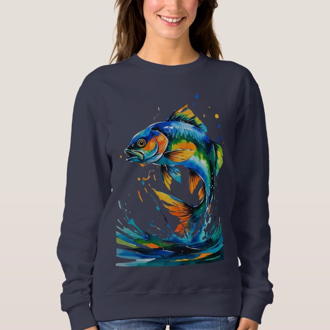 Color Splash Fish – Women’s Sweatshirt (Vorderseite)