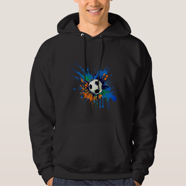 Color Splash Fußball Tri-Blend-Hoodie Hoodie (Vorderseite)