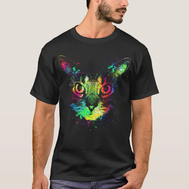 Color splatter cat T-Shirt (Vorderseite)