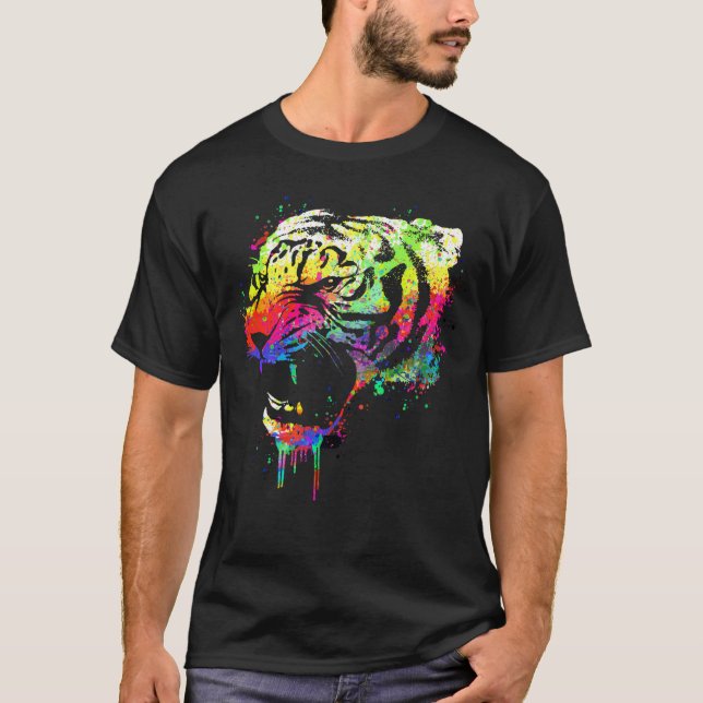 Color splatter tiger T-Shirt (Vorderseite)