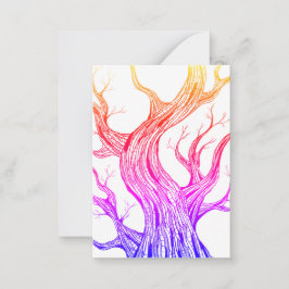 Color Spooky Abstract Tree Pen Drawing Mitteilungskarte