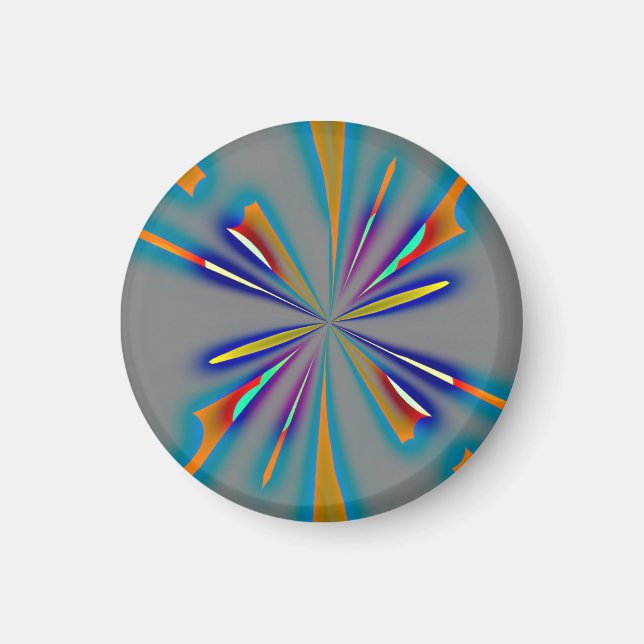 Color Starburst on Grey Magnet (Vorne)