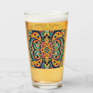 Color Symphony Mandala – Bold Psychedelic Floral Glas