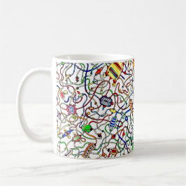 Color Tangled Electrical Wiring Cartoon Art Kaffeetasse