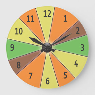 Color Wheel Orange Große Wanduhr