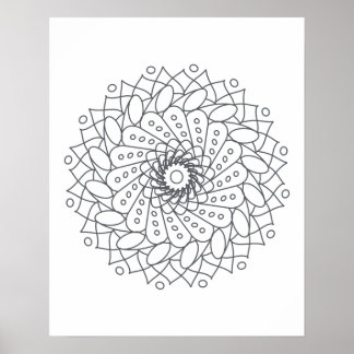 Color Your Own Mandala Wall Art Poster