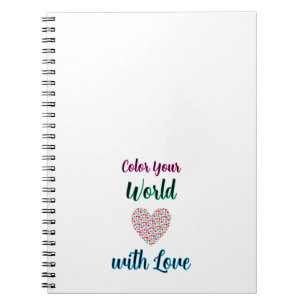 Color Your World mit Liebe - Vibrierendes Herzdesi Notizblock