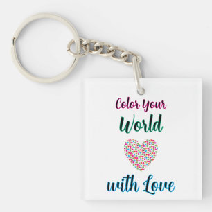Color Your World mit Liebe - Vibrierendes Herzdesi Schlüsselanhänger