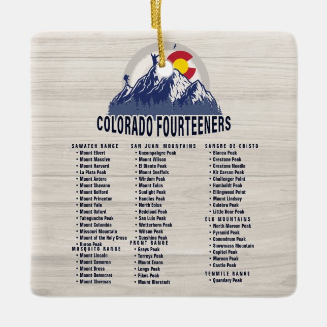 Colorado 14ers Fourteeners Bergsteigen Keramikornament (Vorderseite)