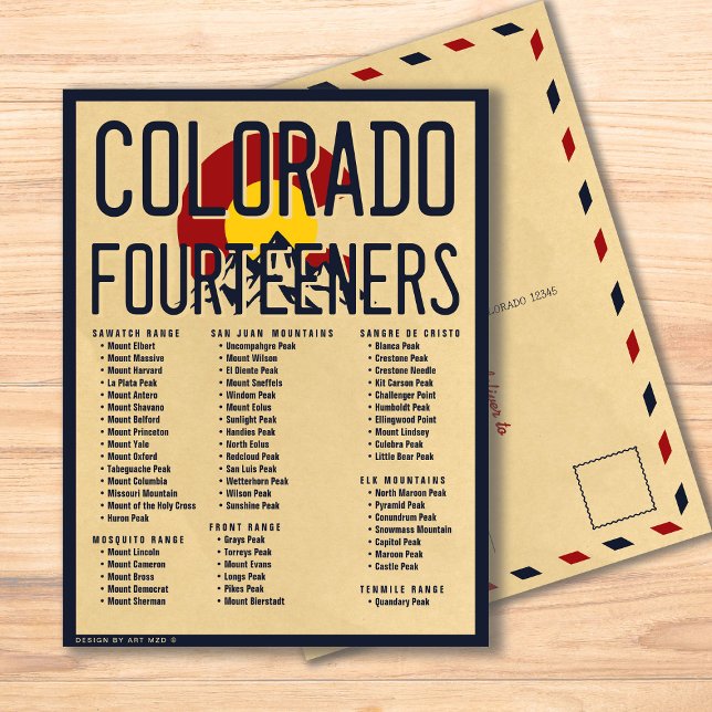 Colorado 14ers Fourteeners Bergsteigen Postkarte (Von Creator hochgeladen)