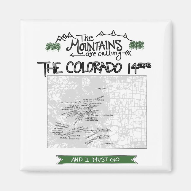 Colorado 14ers Fourteeners Design Magnet (Vorne)