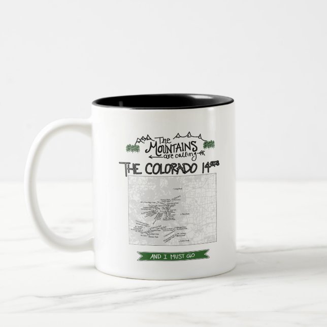 Colorado 14ers Fourteeners Entwurf Zweifarbige Tasse (Links)