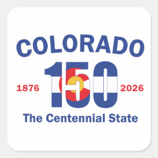 Colorado 150 der Centennial-Staat Quadratischer Aufkleber
