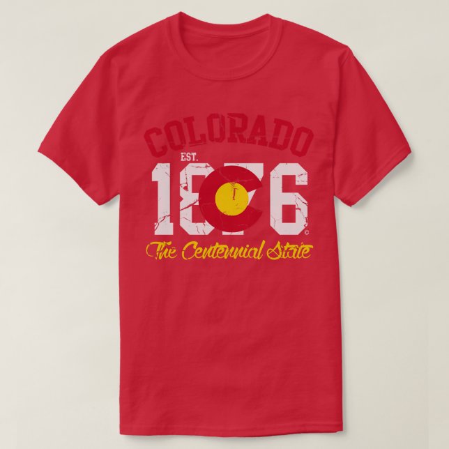 Colorado 1876 Der hundertjährige Staat T-Shirt (Design vorne)