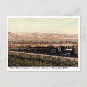 Colorado 1895 Locomotive Adams Express Company Postkarte