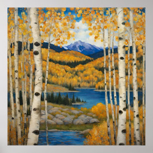 Colorado-Aspen-Berg-Fall-Plakat Poster