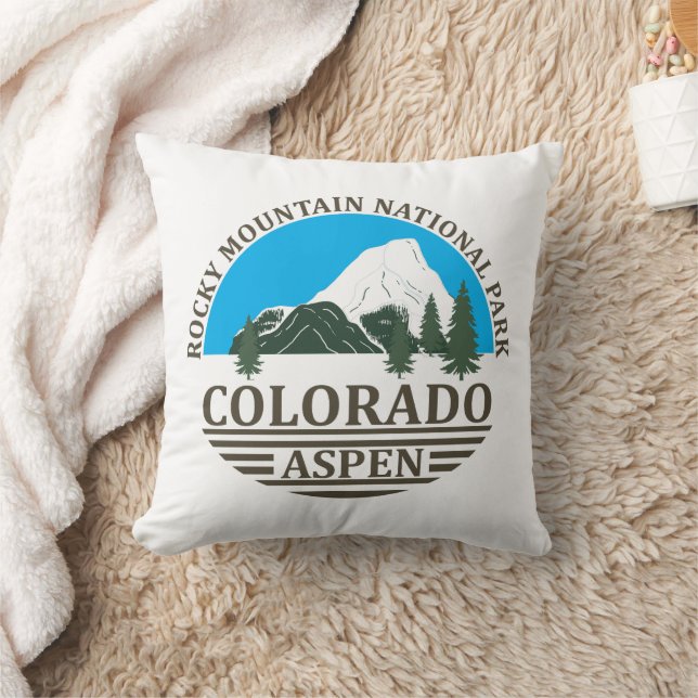 Colorado Aspen Skigebiet Blau Himmel Kissen (Decke)
