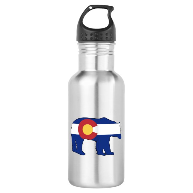 Colorado-Bärenflagge Edelstahlflasche (Vorderseite)