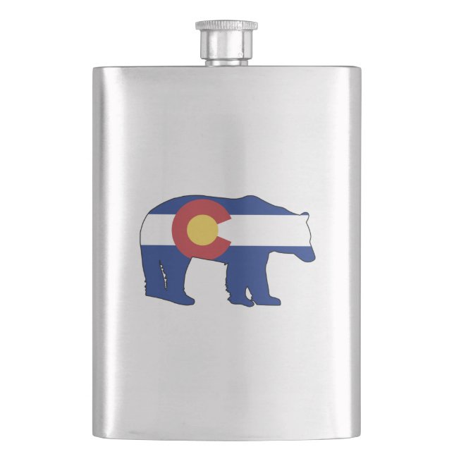 Colorado-Bärenflagge Flachmann (Vorderseite)