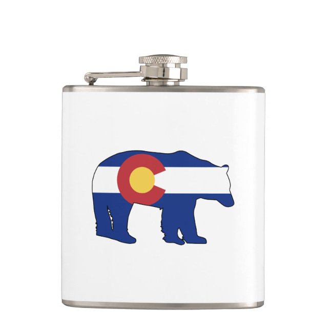 Colorado-Bärenflagge Flachmann (Vorderseite)