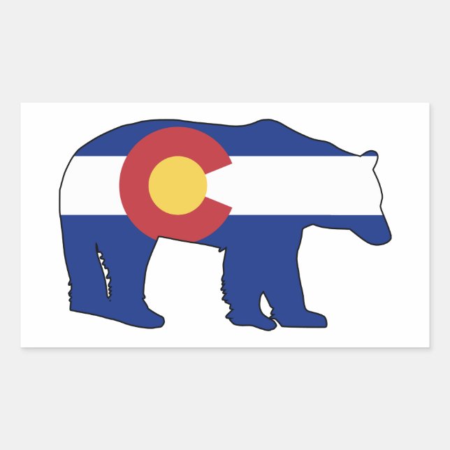 Colorado-Bärenflagge Rechteckiger Aufkleber (Vorderseite)