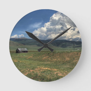Colorado-Bauernhof Runde Wanduhr