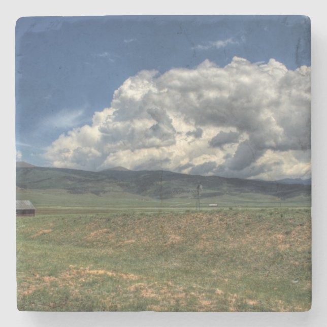 Colorado-Bauernhof Steinuntersetzer (Vorderseite)