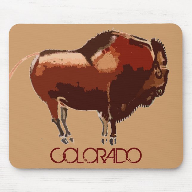 Colorado Bemalter Büffel Mauspad (Vorne)
