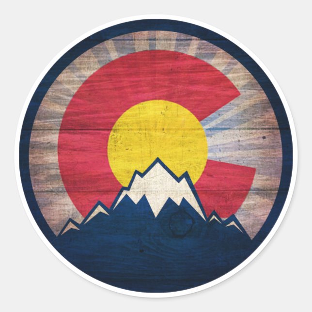 Colorado-Bergsticker Runder Aufkleber (Vorderseite)