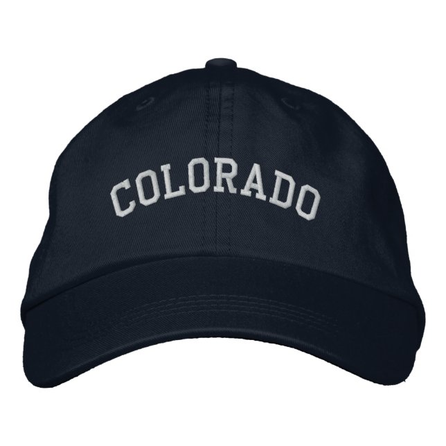 Colorado bestickte, anpassbare Cap Navy Bestickte Baseballkappe (Vorderseite)