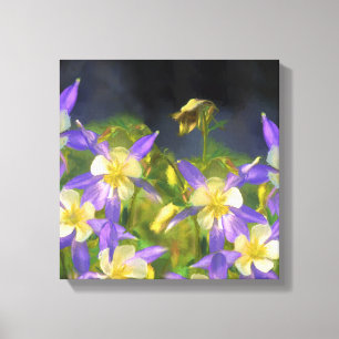 Colorado Blue Columbine Gemälde - Original Kunst Leinwanddruck