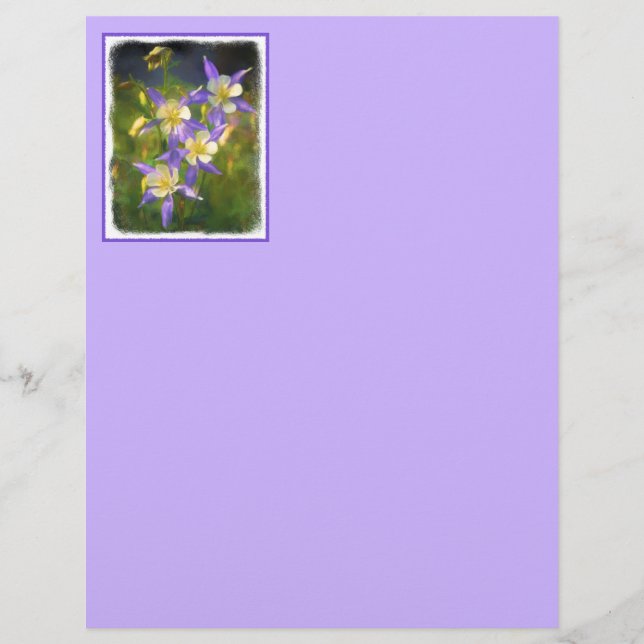 Colorado Blue Columbine Painting - Original Art (Vorderseite)