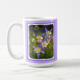 Colorado Blue Columbine Painting - Original Art Kaffeetasse