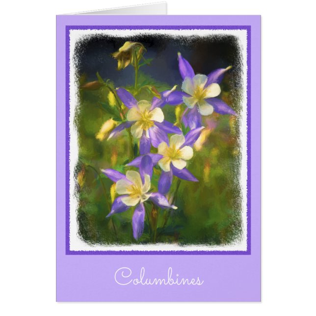 Colorado Blue Columbine Peinture - Art original (Devant)
