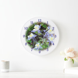Colorado Blue Columbine Vignette Große Wanduhr