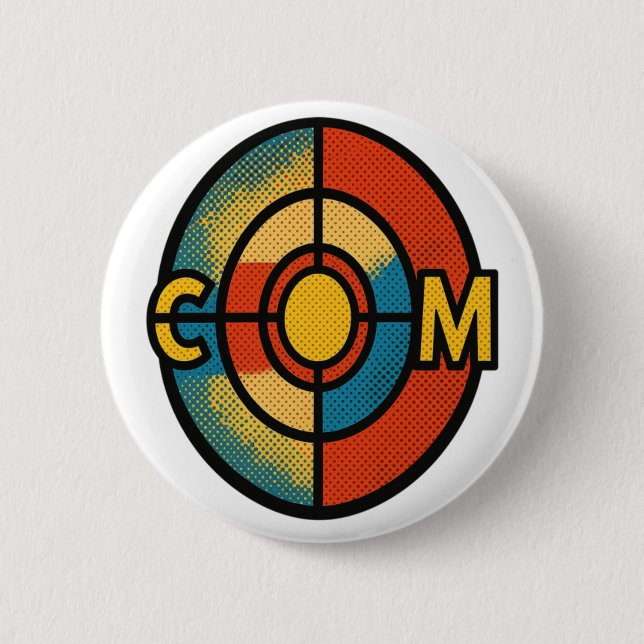 Colorado Bullseye Halfton-Flagge Button (Vorderseite)