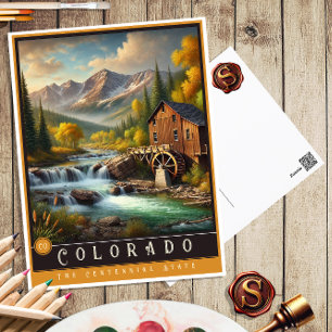 Colorado Carte postale hyper-réaliste de l'État