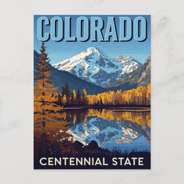 Colorado Centennial State Mountain Lake Postkarte (Vorderseite)